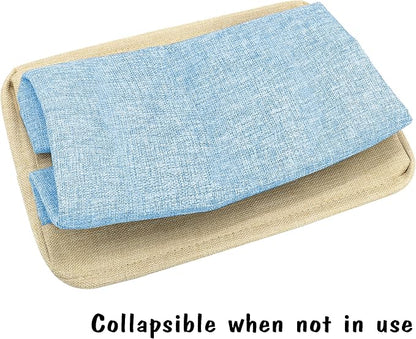 PET ARTIST Dog Toy Basket, Collapsible Dog Toy Bin Box with Comfortable Handles, Large Pet Toy Storage Organizer for Accessories, Toys, Coat & Clothing, Blanket & Leash, Blue, 15"x11"x9"