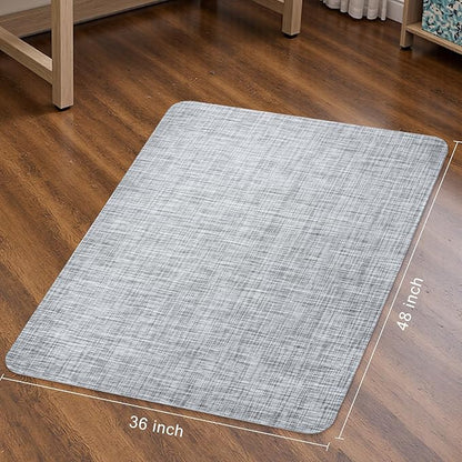 Sycoodeal Office Chair Mat for Hardwood & Tile Floor,Computer Gaming Chair Mat for Rolling Chairs Non-Curve, Anti-Slip, Heavy Duty Floor Protector for Home Office,Grey (36" x 48")