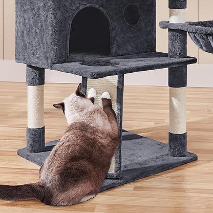 Topeakmart Cat Trees and Cat Towers for Large Inoor Cats, 76.5'' Extra Big Cat Tree with Scratching Posts, Cozy Perches, Warm Condos for Indoor Kittens Play & Rest