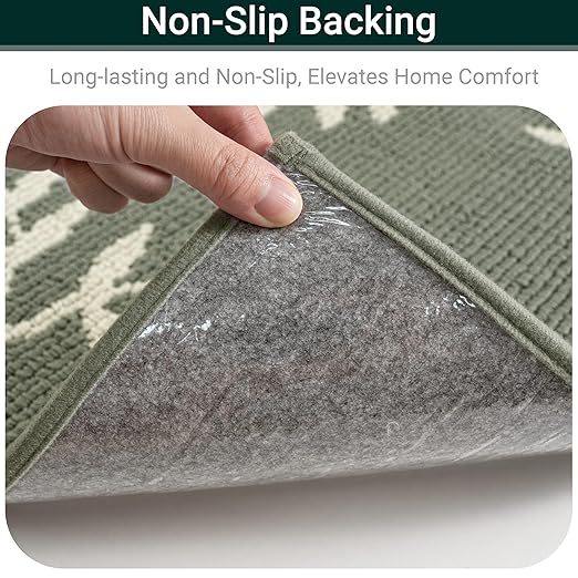 Carpet Stair Treads, Non-Slip Landing Mat for Wooden Steps Indoor, 30"x 30" Peel and Stick Soft Stair Rugs for Pets Non Skid Wood Staircase Step Treads Reusable, Green