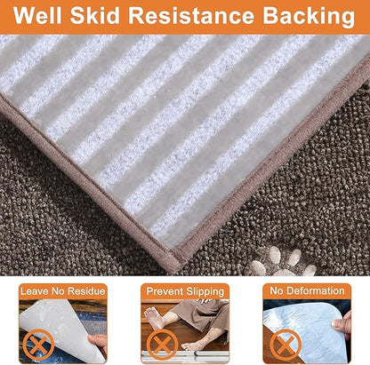 BEQHAUSE Stair Treads for Wooden Steps 28inX9in, Non Slip Carpet Stair Treads Indoor Stair Runners Machine Washable, Soft Stair Rugs Mat Surface Polyester TPE Backing, 4pcs, Brown