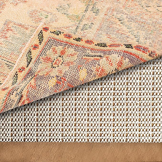 Non Slip Rug Pad Grippers 2 x 3 Ft for Hardwood Floors, Thick Carpet Pads Gripper for Tile Floors,Rug Grip for Area Rug,Sofa,Chair,Cushion Keep Your Rugs Safe and in Place, Cream