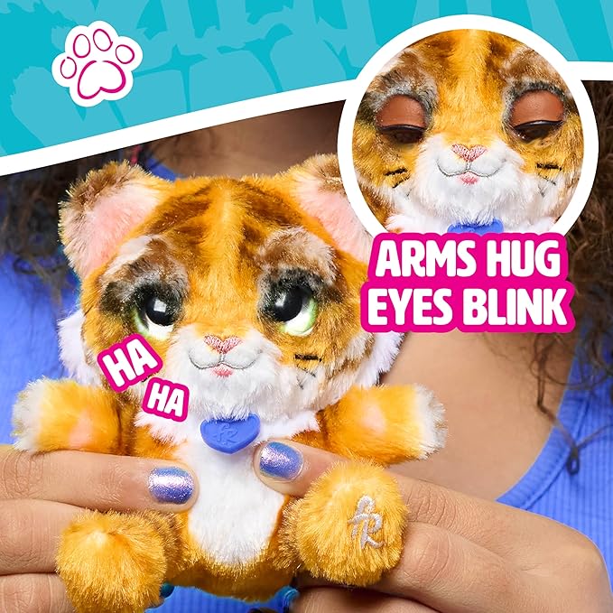 furReal My Minis Little Hugs Tiger, 4.5-inch Interactive Plush, Soft Stuffed Animal, Kids Toys for Ages 4 Up by Just Play