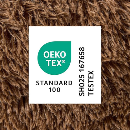 Town & Country Luxe CuddleTown Fuzzy Solid Donut Pet Bed, Soft, Cozy & Calming, Non-Slip Bottom, 100% Machine Washable, Brown, Medium 28"x28"x7" Round