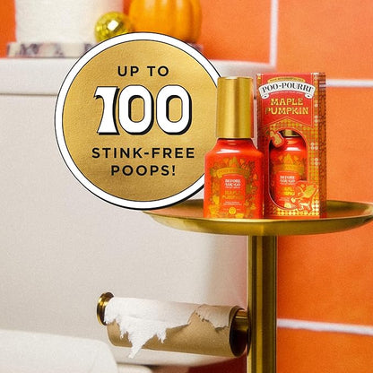 Poo~Pourri Maple Pumpkin 2oz Before-You-Go Toilet Spray - Instantly Trap Bathroom Odor - Plant Based Ingredients & Essential Oils - No synthetic fragrance - Maple, Pumpkin, and Smoked Vanilla Scent