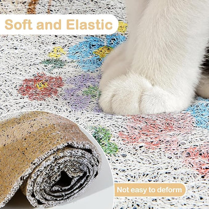 Glittme Premium Cat Litter Mat 33"x22" - Non-Slip & Waterproof Litter Trapping Mat for Litter Boxes - Soft Mesh Kitty Sand Catcher Pad Easy to Clean & Washable Floor Protector