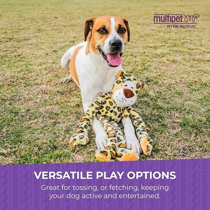 Multipet Swingin Safari Giraffe Dog Plush Toy - Squeaky Toys for All Dogs - Extra Soft Plush - for Cuddling & Playing - Cute Dog Pet Toy (19", 5 Squeakers)