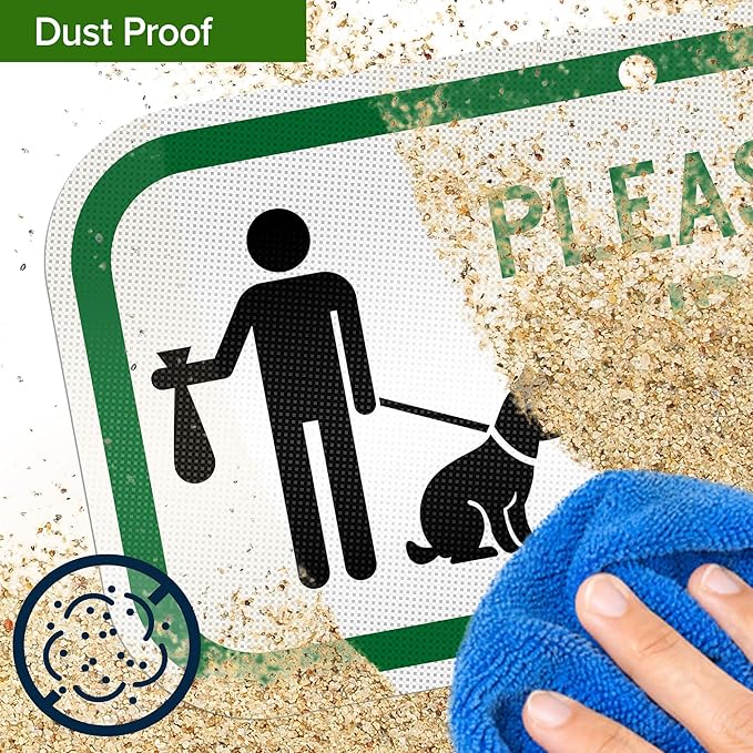 Please Clean Up After Your Pet Sign, 6x12 Inches, 3M EGP Reflective .040 Aluminum, Fade Resistant, Made in USA by My Sign Center