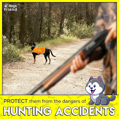 Safety Reflective Vest for Dogs - High Visibility for Outdoor Activity Day and Night, Protect Your Pet from Cars & Hunting Accidents