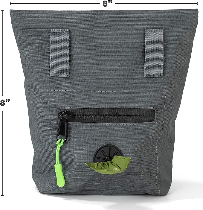 Tuff Mutt Dog Poop Bag Holder with Dispenser, Odor-Blocking Liner and Water-Resistant Fabric, Holds Full Dog Waste Bags, Adjustable Waist Belt, Includes Doggy Poop Roll