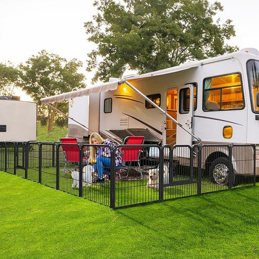 Yaheetech Dog Playpen Outdoor, 24 inch 6 Panels Dog Pen Indoor Heavy Duty Puppy Exercise Pen Metal Pet Fence for RV Camping/Yard/Garden
