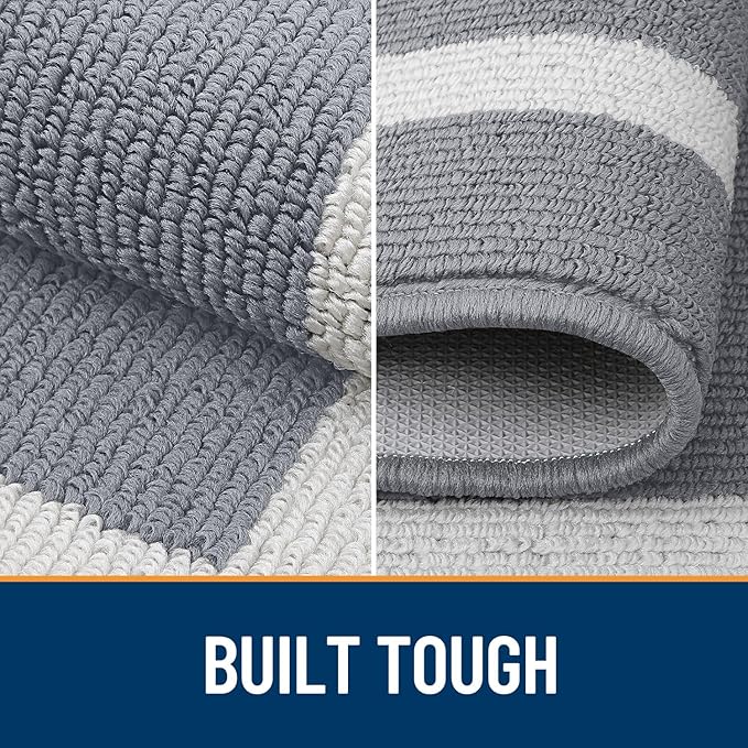 OLANLY Indoor Door Mat, 40x32, Non-Slip Absorbent Resist Dirt Entrance Mat, Washable Low-Profile Inside Entry Doormats for Entryway, Grey