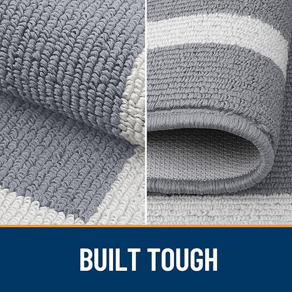 OLANLY Indoor Door Mat, 30x17, Non-Slip Absorbent Resist Dirt Entrance Mat, Washable Low-Profile Inside Entry Doormats for Entryway, Grey