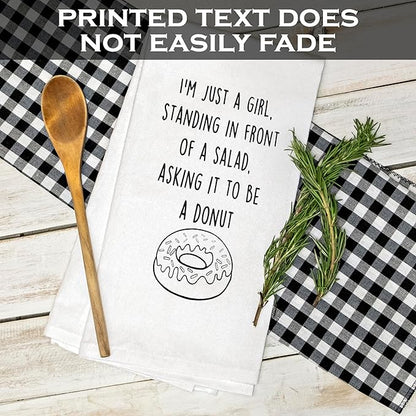 MAINEVENT I'm Just A Girl Standing in Front of A Salad Funny Dish Towel 18x24 Inch