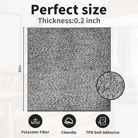 Non-Slip Carpet Stair Treads 1PCS, 30"x30" Peel and Stick Stair Runner for Wooden Steps Indoor, Washable Reusable Adhesive Backing, Pet-Friendly Safety Mats for Kids, Elders, Dogs