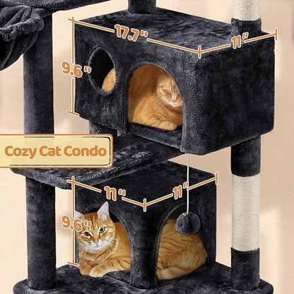 Topeakmart Multi-Level Cat Tree for Indoor Cats Cat Tree Tower for Large Cats with Sisal-Covered Scratching Posts, Condo, Stable Cat Tower, Cat Furniture Play Center for Indoor Cats Activity