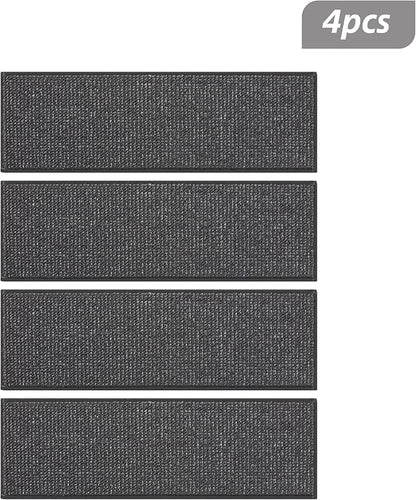 BEQHAUSE Stair Treads for Wooden Steps 28inX9in, Carpet Stair Treads Non Slip Indoor, Machine Washable Stair Runners for Kids Elders and Pets, Carpet for Stair Rugs Mat, TPE Backing, 4pcs, Charcoal