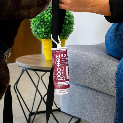 GOO-EEZ Disposable Pet Waste Bag Dispenser 3-Pack (150 ct), Pre-Loaded with 65% Recycled Dog Poop Bags with Easy-Tie Handles, No Refills Needed Twist-and-Pull Design - Holiday Collection