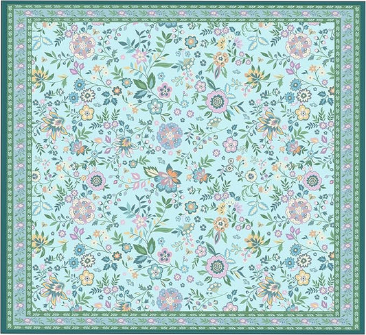 Washable Pee Pads for Dogs 72"x 72", Super Absorbent Boho Reusable Puppy Pads with Colorful Flowers Patterns for Potty Training, Floor, Couch, Bed, and Crate