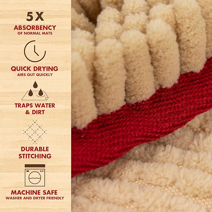 My Doggy Place Super Absorbent Microfiber Dog Towel with Hand Pockets - Quick Dry Shammy - Washer and Dryer Safe - Oatmeal - 30 x 12.5 in