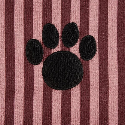 Bone Dry Pet Grooming Microfiber Towel, Striped Collection, X-Large, 41x23.5", Cranberry