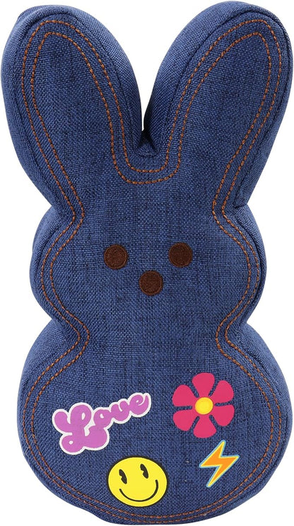 Animal Adventure | 9" Dark Blue Denim Shaggy Bunny Peeps Plush | Easter Basket Stuffed Animals for Kids | Marshmallow Candy | Huggable Soft Plushie Stuffers Buddy Toy | Collectable Gifts | Aged 3+
