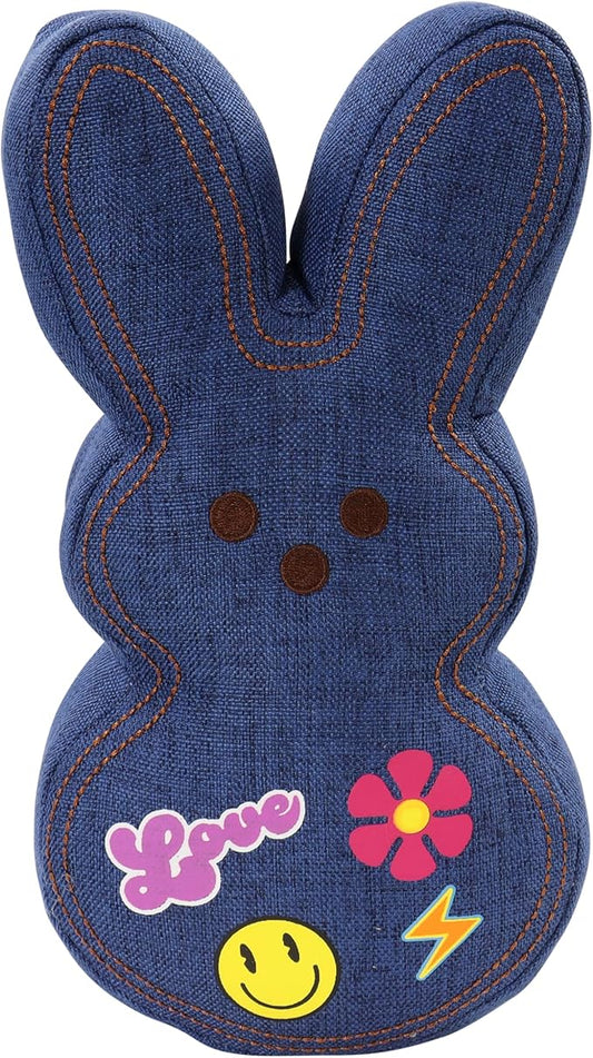 Animal Adventure | 9" Dark Blue Denim Shaggy Bunny Peeps Plush | Easter Basket Stuffed Animals for Kids | Marshmallow Candy | Huggable Soft Plushie Stuffers Buddy Toy | Collectable Gifts | Aged 3+