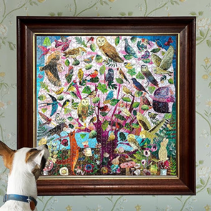 eeBoo 1000 Piece Puzzle - Parliament of Owls Jigsaw Puzzle for Adults, Square 23" x 23" Made with Recycled Board & Vegetable-Based Ink