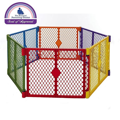 Toddleroo by North States - Superyard Colorplay Baby Play Yard: Freestanding 6-Panel Baby Playpen - Indoor or Outdoor Use - Made in USA - Encloses Up to 18.5 Square Feet - 26 Inches Tall - Colorplay