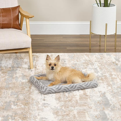 MidWest Homes for Pets QuiteTime Deluxe Wave Bolster Bed for Small Dogs; Easily Machine Wash and Dry; Gray; 24"; 40224-WVGY