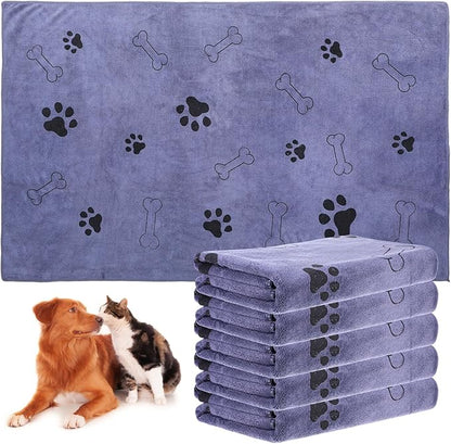 5PCS Microfiber Dog Towels for Drying Dog, 39'' X 23.6'' Pet Towel, Super Absorbent and Soft Pet Grooming Dogs Paw Towel, Fast-Drying Towels Shower Bath Supplies for Large Medium Small Dogs