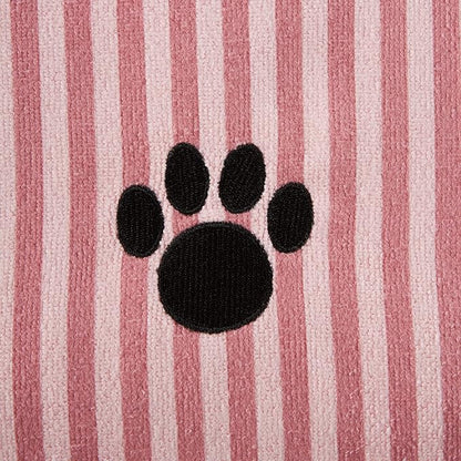 Bone Dry Pet Grooming Microfiber Towel, Striped Collection, X-Large, 41x23.5, Rose (Pack of 2)