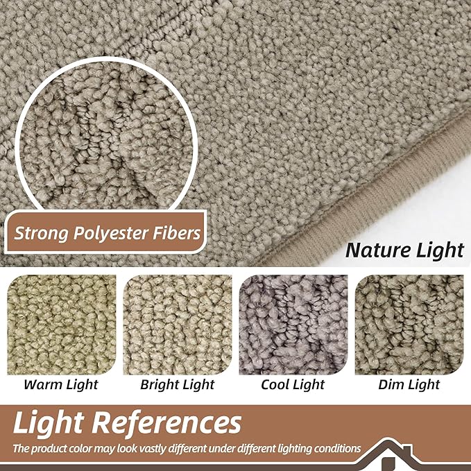 BEQHAUSE Dirt Trapper Door Mat 36" x 60", Doormat Non-Slip Entryway Rugs Washable, Dog Door Mat Stain Resistant and Absorbent Welcome Floor Mat for Front Back Door, Mud Wet Shoes & Paws, Beige