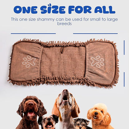 Microfiber Dog Bath Towel – Super Absorbent Dog Towels for Drying Dogs Large & Small, Quick Dry Pet Towel with Hand Pockets, Soft & Durable Puppy Towel, Machine Washable – Coffee