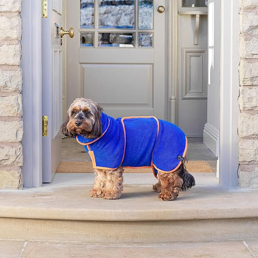 Lucky Pooch® Dog Robe - Luxurious Dog Bathrobe - Ultra Absorbent Dries Your Dogs in Minutes! Double-Layer, Super Soft Towel and Bath Robe All in One (XXL, Royal Blue)