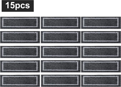 COSY HOMEER Soft Stair Treads 15pcs Non-Slip Carpet Mat 28inX9in Indoor Stair Runners for Wooden Steps, Stair Rugs for Kids and Dogs, 100% Polyester TPE Backing Black,Square