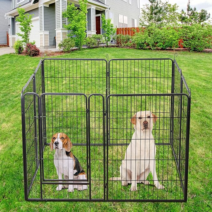 ZENY Dog Playpen 40Inch 8 Panels, Heavy Duty Pet Dog Pen Indoor, Metal Dog Fence with Doors, Foldable Animal Outdoor Exercise Pen for Yard, RV, Camping