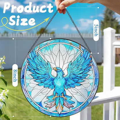 Stained Glass Window Hanging, Stained Glass Suncatcher, Phoenix Sun Catcher, Window Decor, Phoenix Gift, Gifts for Mothers Day, Christmas or Birthday Gift, Gifts for Lover Couple Colleague Friends