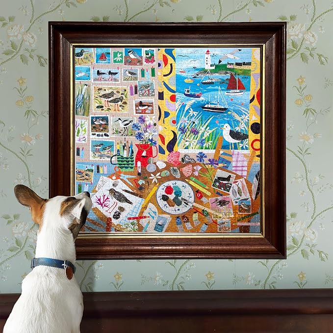 eeBoo 1000 Piece Puzzle - Seabirds Jigsaw Puzzle for Adults, Square 23" x 23" Made with Recycled Board & Vegetable-Based Ink