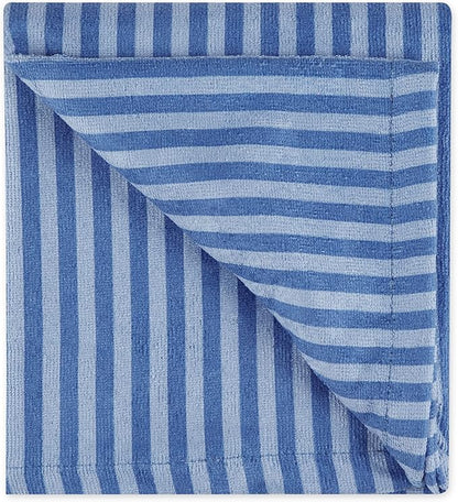 DII Design Embroidered Pet Towel, 44 x 27.5", Striped Blue