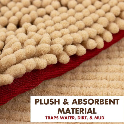 My Doggy Place Super Absorbent Microfiber Dog Towel with Hand Pockets - Quick Dry Shammy - Washer and Dryer Safe - Oatmeal - 30 x 12.5 in