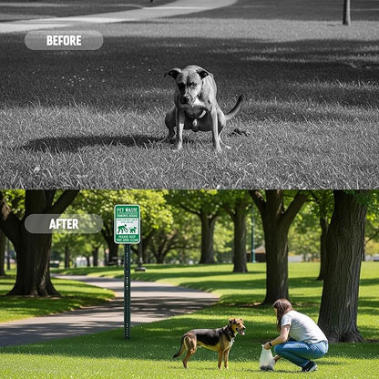 SmartSign "Pet Waste Transmits Disease - Clean Up After Your Dog" Sign | 12" x 18" 3M Engineer Grade Reflective Aluminum
