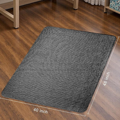 Sycoodeal Office Chair Mat for Hardwood & Tile Floor,Computer Gaming Chair Mat for Rolling Chairs Non-Curve, Anti-Slip, Heavy Duty Floor Protector for Home Office,Black (40" x 48")