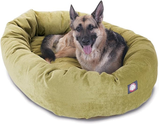 Majestic Pet Villa 52 Inch Shredded Memory Foam Dog Bed for X-Large Sized Dog 52x35x11 Inch–Orthopedic Pet Bed with Removable Washable Cover-Washable X-Large Puppy Mat with Head Support-Apple