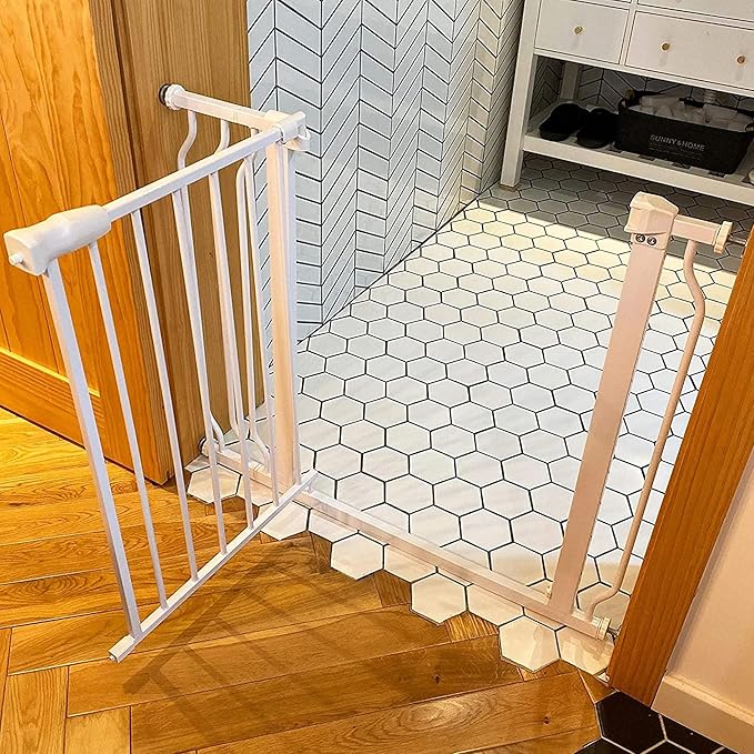 BalanceFrom Easy Walk-Thru Baby and Pet Safety Gate with Hold-Open and Auto-Close – Adjustable Steel Barrier for Stairs, Doorways, and Hallways, No Drilling Installation