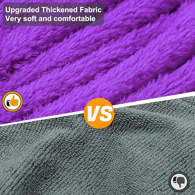 Bienbee Dog Bathrobe, Quick Drying Super Absorbent Dog Robes for After Bath, Warm Keeping Dogs Towel, Dogs Bath Supplies, Dark Purple M