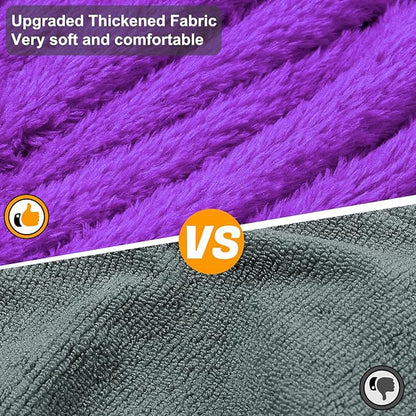 Bienbee Dog Bathrobe, Quick Drying Super Absorbent Dog Robes for After Bath, Warm Keeping Dogs Towel, Dogs Bath Supplies, Dark Purple M