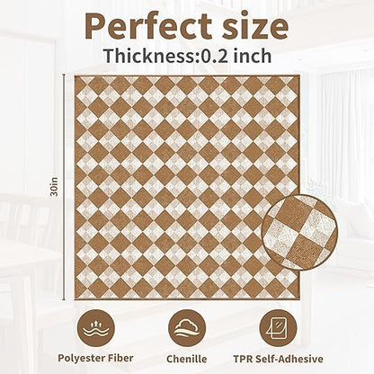 Non-Slip Carpet Stair Treads 1PCS, 30"x30" Peel and Stick Stair Runner for Wooden Steps Indoor, Washable Reusable Adhesive Backing, Pet-Friendly Safety Mats for Kids, Elders, Dogs