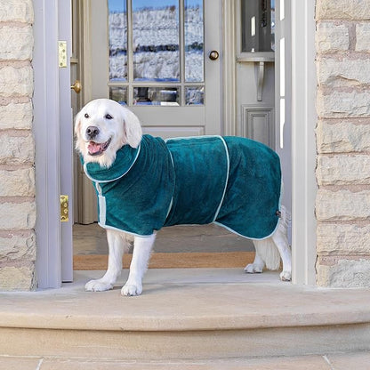 Lucky Pooch® Dog Robe - Luxurious Dog Bathrobe - Ultra Absorbent Dries Your Dogs in Minutes! Double-Layer, Super Soft Towel and Bath Robe All in One (XXL, Teal)