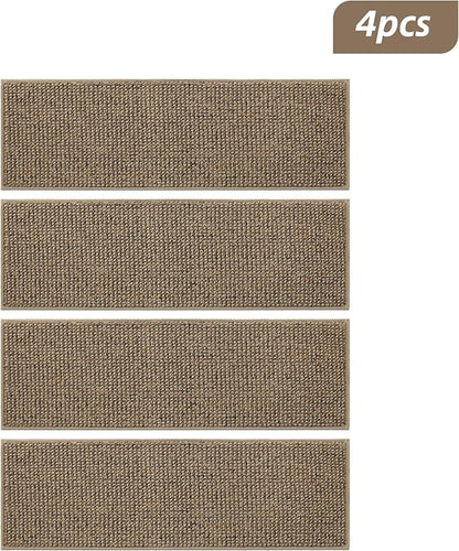 BEQHAUSE Stair Treads for Wooden Steps 28inX9in, Carpet Stair Treads Non Slip Indoor, Machine Washable Stair Runners for Kids Elders and Pets, Carpet for Stair Rugs Mat, TPE Backing, 4pcs, Taupe